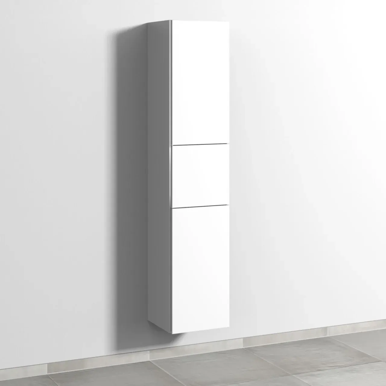 Sanipa 3way Hochschrank mit 2 Türen und 1 Auszug, Weiß-Soft BR10343