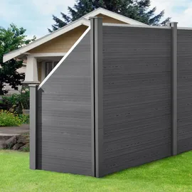[neu.holz] WPC Gartenzaun Segovia 180 x 96 cm Grau