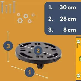GarPet 2er Set Transportroller Rollbrett Transportrollen Rollbrett Werkstatt Pflanzen Rollbretter Transport Möbelrollen flach Pflanzenroller rund Transporthilfe