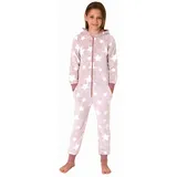 normann Schlafanzug Jumpsuit Overall in Sterneoptik aus kuschelig warmen Coralfleece, - 76804 rosa | Gr.: 152