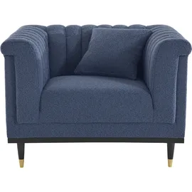 Home Affaire Cocktailsessel HOME AFFAIRE "Chamby New Sessel", blau, B:100cm H:71,5cm T:85cm, Bouclé (100% Polyester), Sessel, Cocktailsessel, im Bouclé-Strukturbezug mit Steppung im Lehnenbereich