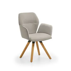 Niehoff Sitzmöbel Merlot Design-Armlehenenstuhl Stativ-Gestell Massivholz/Stoff - Wildeiche