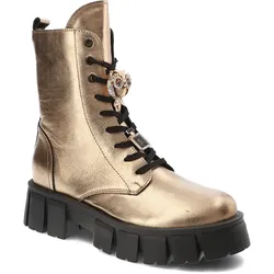 Goldene Stiefeletten Chebello Modische Damenschuhe, 37