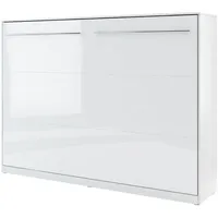 Mirjan24 Schrankbett, Weiß Hochglanz, Rechteckig, 140x200 cm, Schlafzimmer, Betten,