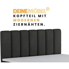 dein schlaf 24 Boxspringbett ROCK 200x200 Velour Anthrazit H3 - Schwarz