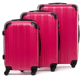 FERGÉ Kofferset Hartschale 3-teilig Hartschale 3 teilig Koffer Set mit Schutzecken QUÉBEC in pink | Gr.: onesize