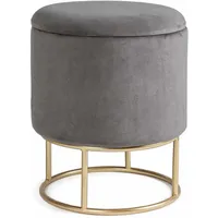 BIZZOTTO Hocker Polina Samt 35 x 45 x 35 cm Grau