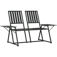 VidaXL 2-Sitzer-Gartenbank 165 cm Schwarz Stahl
