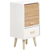 Beliani Nachtschrank Nesika 30 x 30 x 56 cm Weiß/Braun