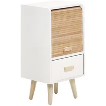 Beliani Nachtschrank Nesika 30 x 30 x 56 cm Weiß/Braun