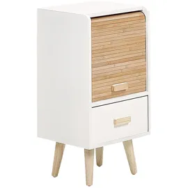 Beliani Nachtschrank Nesika 30 x 30 x 56 cm Weiß/Braun