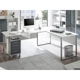 bega office Eckschreibtisch »Office Lux«, mit Kabeldurchlass, rechts/links montierbar, 223x170 cm, grau