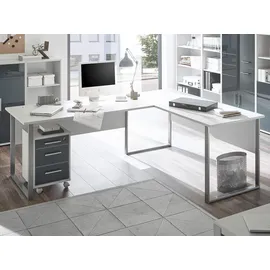 bega office Eckschreibtisch »Office Lux«, mit Kabeldurchlass, rechts/links montierbar, 223x170 cm, grau