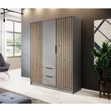 lookway Drehtürenschrank NELA 155 x 200 x 51 cm Grau