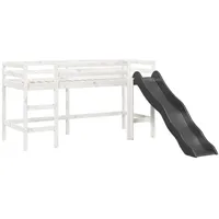 vidaXL Kinderhochbett ohne Matratze Weiß 90x200 cm Massivholz Kiefer