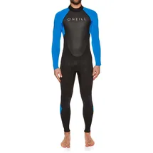 O'Neill Herren Reactor-2 3/2mm Back Zip Full Neoprenanzug, Black/Ocean, S