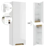 Lomadox Badmöbel Hängeschrank/Unterschrank,180° drehbar Hochglanz lackiert, mit 3 Griffblenden Dekoren, B/h/t: 30/90/22 cm