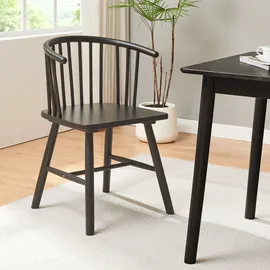 [en.casa] Esszimmerstuhl Stami Holz schwarz 2er Set