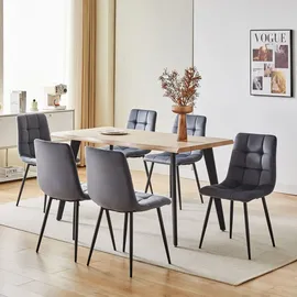 Deuline Esszimmerstühle Essstühle Samtbezug Polsterstuhl Stühle Esszimmer Stuhl Milano 4er-Set GRAU 521252 - Grau