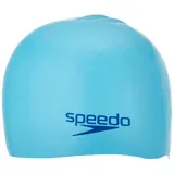 Speedo Unisex Kinder Plain Moulded Silicone J Schwimmkappe, Blau/Blau, One Size