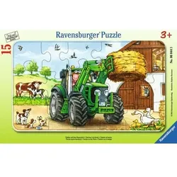 Ravensburger Rahmenpuzzle - Traktor auf dem Bauernhof 15 Teile