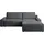TRENDMANUFAKTUR Eckcouch Polyester mit Bettkasten 3-Sitzer Grau