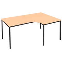 Steelboxx Eckschreibtisch 200x80cm Winkelschreibtisch Freiformtisch Computertisch (Komplett-Set, 1-St), Qualität und Sicherheit braun|schwarz