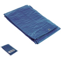 Saturnia Blaue Abdeckplane mit Metallösen, 6 x 10 Meter