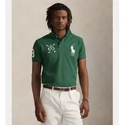 Polo Ralph Lauren für Herren. 710978082001 Benutzerdefinierte Slim Fit Polo-Shirt mit Big Pony grün (S), Lässig, Baumwolle, Kurzarm