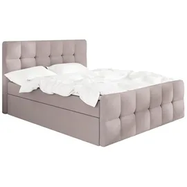 mebloland Boxspringbett BERG mit 2 Bettkästen und Topper. - 180x200 - Beige 04