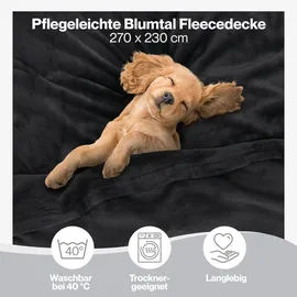 Blumtal Kuscheldecke 270 x 230 cm Anthrazit