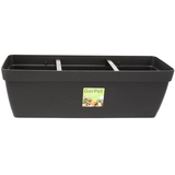 GarPet Blumenkasten mit Halterung - Wasserspeicher 50 cm anthrazit