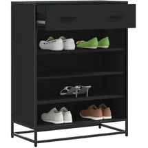 vidaXL Schuhschrank 75 x 97,5 x 38 cm schwarz / schwarz