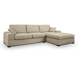 xonox Eckcouch Strukturstoff 3-Sitzer Beige