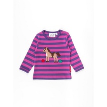 Toby Tiger Langarmshirt mit Pferde Applikation in lila | Gr.: 98