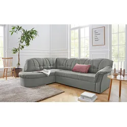 Ecksofa DOMO COLLECTION "Pegnitz L-Form", grau, B:246cm H:82cm T:180cm, 100% Polyester, Sofas, wahlweise mit Bettfunktion