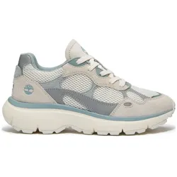 Timberland Womens Low Lace UP Sneaker natural mesh w light blue 7 Wide Fit