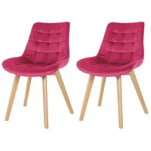 CLP 2er Set Stühle Brook Samt rot