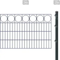 Arvotec Doppelstabmattenzaun »ESSENTIAL 80 zum Einbetonieren "Ring" mit Zierleiste«, Zaunhöhe 80 cm, Zaunlänge 2 - 60 m 48714260-0 anthrazit H/L: 80 cm x 48 m