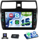 ESSGOO Autoradio Für SUZUKI SWIFT III EZ MZ 2005-2010 Carplay Navi Android 15 Autoradio (RDS, USB Type-C, 4+64GB(optional), Digitalradio (DAB), FM, Carplay Android Auto Bluetooth EQ USB GPS Navi WIFI Touchscreen) schwarz