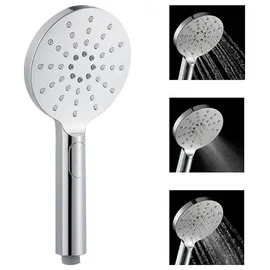 Marwell - Silver Rainstar Handbrause - 3 Strahlarten Per Klick Wechselbar - Antikalknoppen