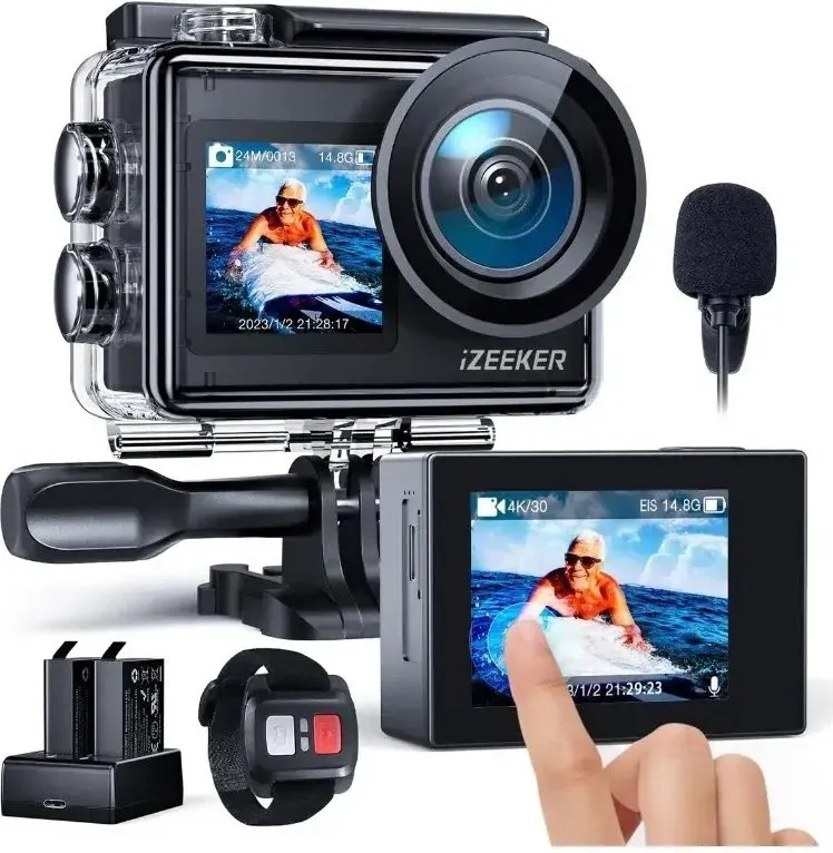 iZEEKER iA200 Action-Cam – 4K (30 fps), 20 MP, wasserdicht bis 40 m