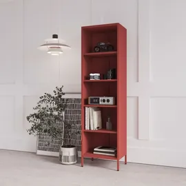 Jan Nowak Bücherregal Metall 50 x 180 x 35 cm Rot
