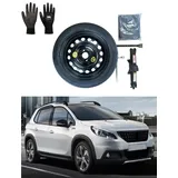 Ersatzrad-Set, 40,6 cm (16 Zoll), kompatibel mit Peugeot 2008 (2013-2018), mit Wagenheber, Schlüssel, Handschuhe und Tasche 125/85R16