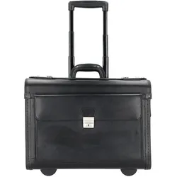 Alassio 2-Rollen Pilotenkoffer Leder 48 cm Laptopfach schwarz