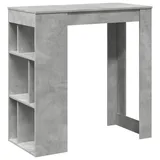 vidaXL Bartisch mit Regal 102 x 50 x 103,5 cm Grau