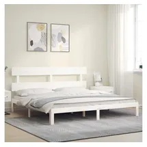 vidaXL Massivholzbett 180 x 200 cm Weiß