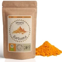 SPINTZ | Bio Kurkuma Pulver | Curcuma Gemahlen | Gelbwurz | Kurkumin | Rohkostqualität | plastikfrei verpackt | 1000g