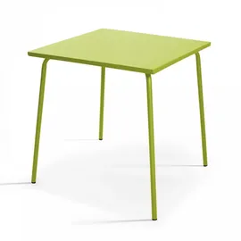 Oviala Palavas Gartenset Tisch quadratisch 3-tlg. mit Armlehnen Grün