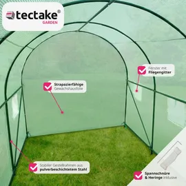 Tectake Gewächshaus Tunnel 3,43 x 2 x 2 m grün